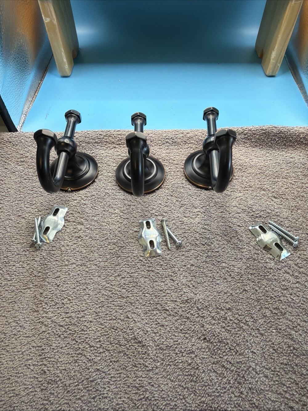 Bathroom Towel Hooks plus hardware Rubbed Bronze New Without Tags Or Box